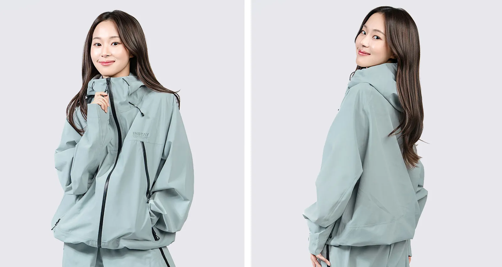 인스테이 스노우 보드복 3레이어 쉘 자켓 민트 디테일컷 4