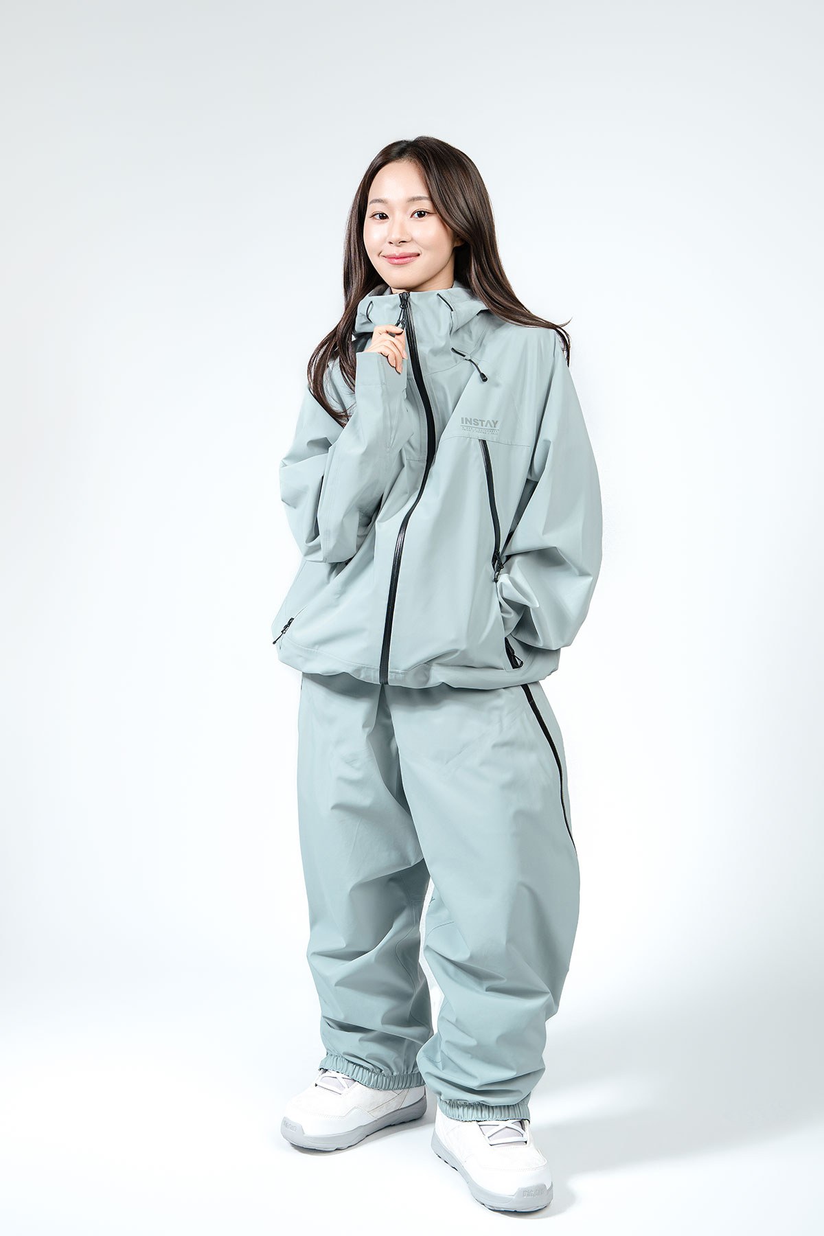 인스테이 3레이어 쉘 자켓 민트