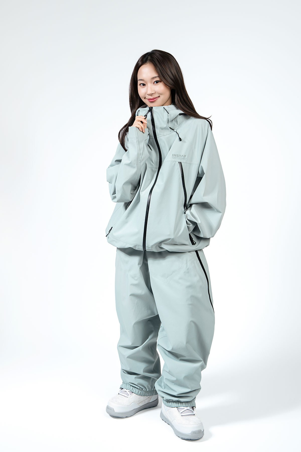 인스테이 3레이어 쉘 자켓 민트
