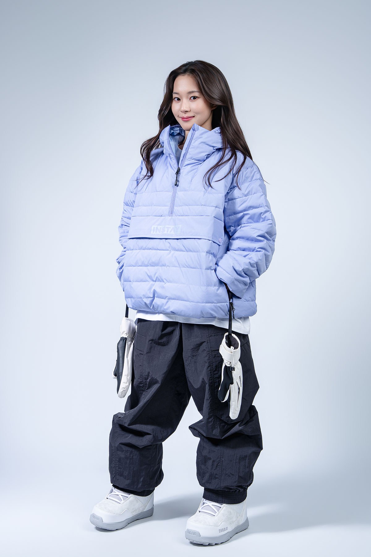 인스테이 볼드 덕다운 아노락 라벤더